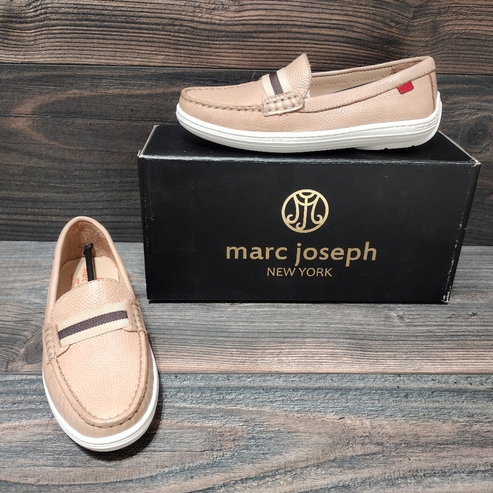 MARC JOSEPH NEW YORK Kids Boys/Girls Leather Elastic Grow Gain Loafer Kid's size
